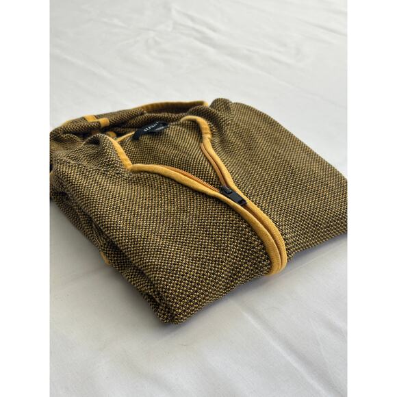 Alfani Mustard & Black Textured Zip-Up Hoodie (L) - Picture 2 of 6